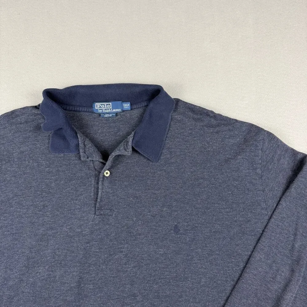 Polo Ralph Lauren 3XLT Long Sleeve Polo Shirt Blue
